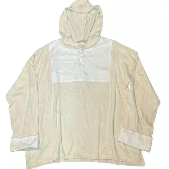 Soft Surroundings cream hooded sweater with sleeve cuffs. Size 1XL. NWT - Picture 4 of 7